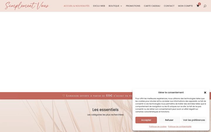 Skærmbillede af boutiquesimplementvous.fr