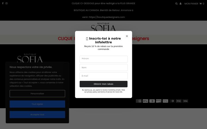 Screenshot of boutiquesofia.ca