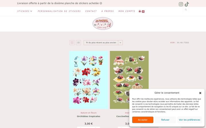 Screenshot of boutiquestickers.fr
