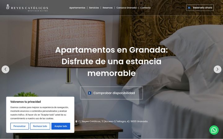 Екранна снимка на boutiquesuitesreyescatolicos.es