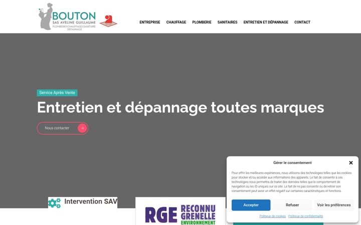 Screenshot of bouton-plomberie-chauffage.fr