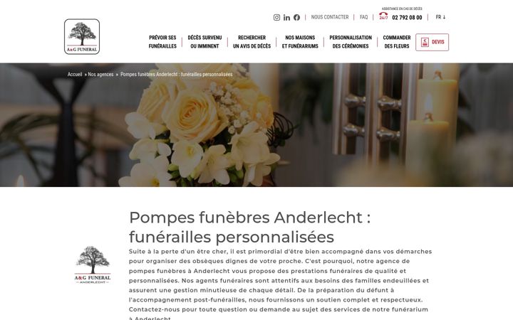 Screenshot of bouvin-coomans-funerailles.be