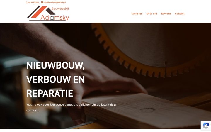Skærmbillede af bouwbedrijfadamsky.nl