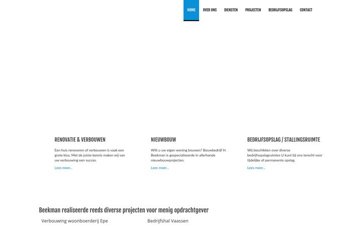Captura de pantalla de bouwbedrijfbeekman.nl