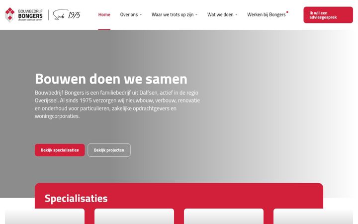 Screenshot of bouwbedrijfbongers.nl
