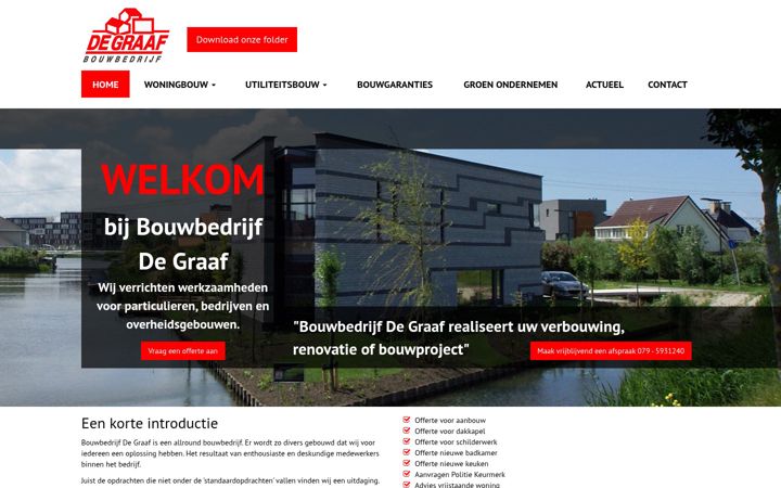 Captura de pantalla de bouwbedrijfdegraaf.nl