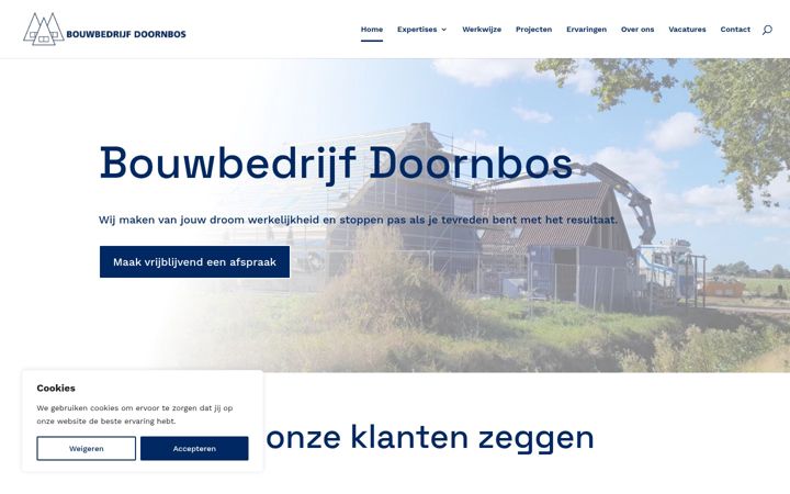 Screenshot of bouwbedrijfdoornbos.nl