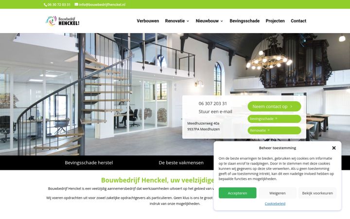 Screenshot of bouwbedrijfhenckel.nl