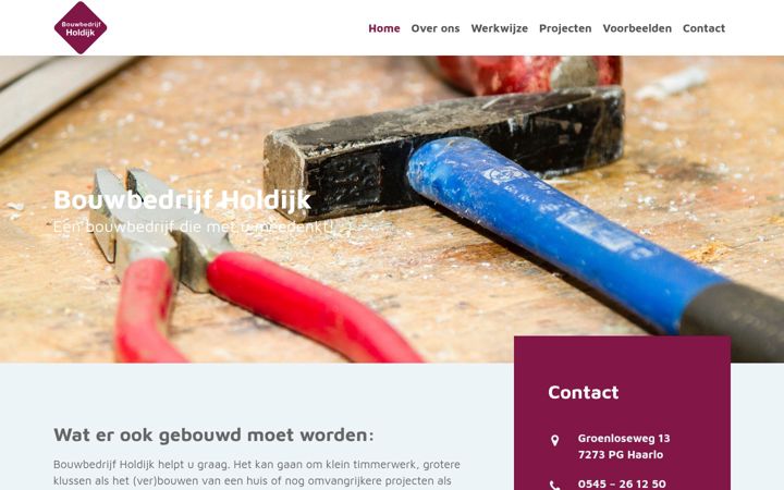 Captura de pantalla de bouwbedrijfholdijk.nl