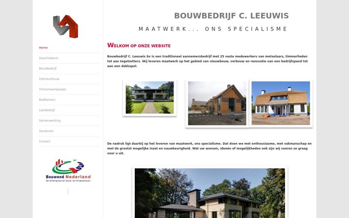Screenshot von bouwbedrijfleeuwis.nl