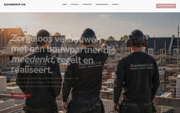 Screenshot of bouwbedrijflvb.nl