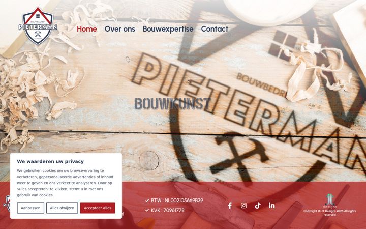 Screenshot of bouwbedrijfpieterman.nl