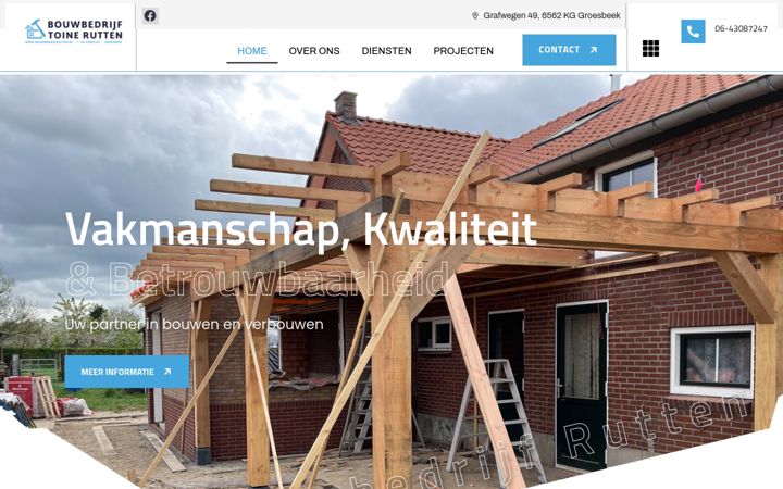Captura de pantalla de bouwbedrijfrutten.nl