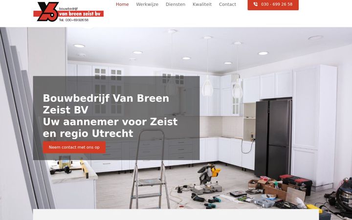 Screenshot of bouwbedrijfvanbreen.nl