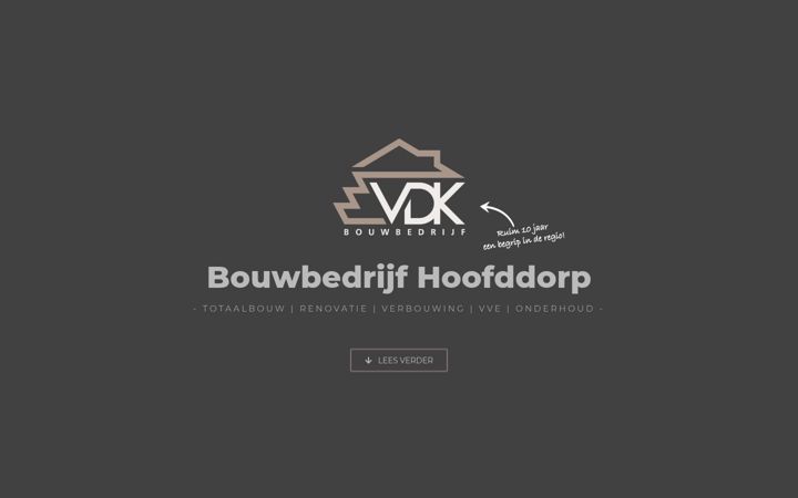 Captura de pantalla de bouwbedrijfvdk.nl