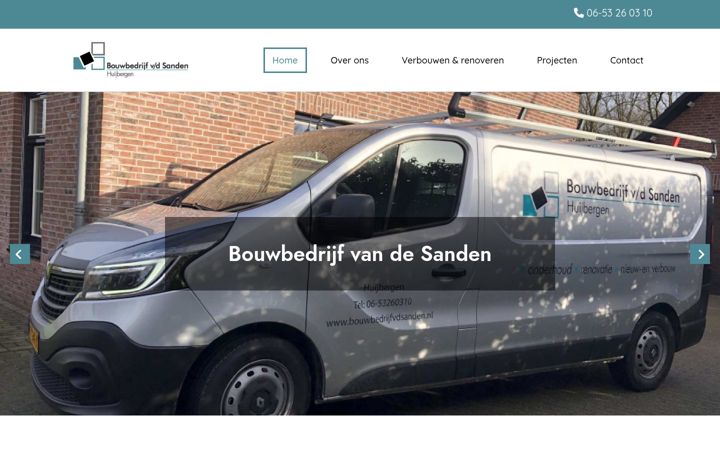 Screenshot von bouwbedrijfvdsanden.nl