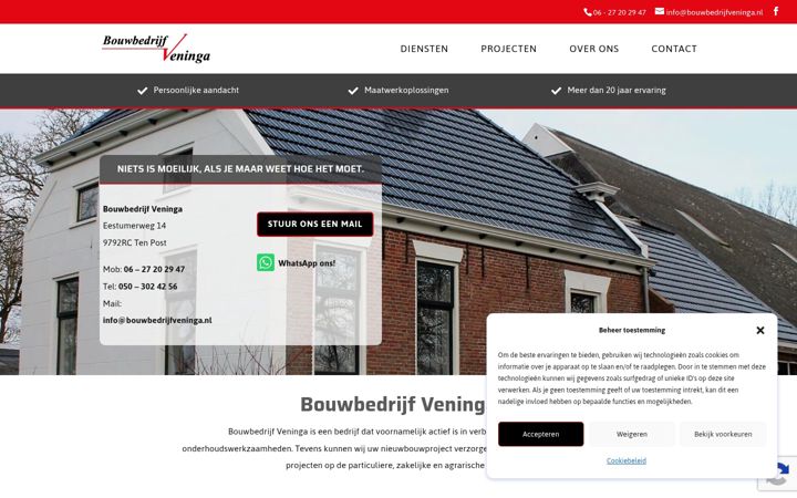 Captura de pantalla de bouwbedrijfveninga.nl