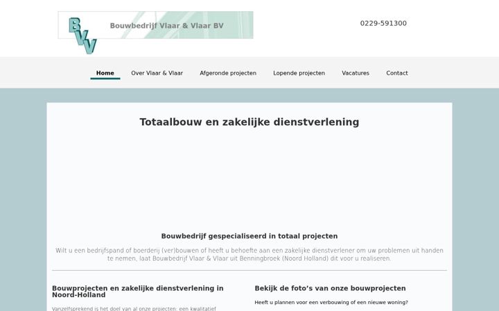 Ekrano kopija bouwbedrijfvlaarenvlaarbv.nl
