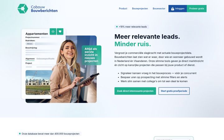 Captura de pantalla de bouwberichten.nl