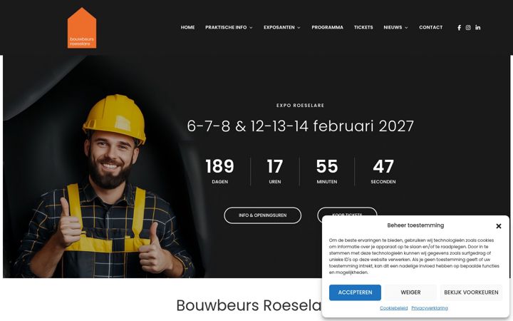 Screenshot του bouwbeursroeselare.be