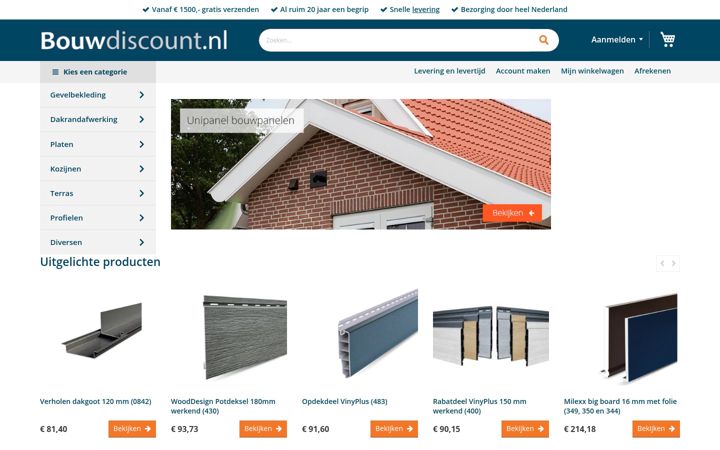 Screenshot of bouwdiscount.nl