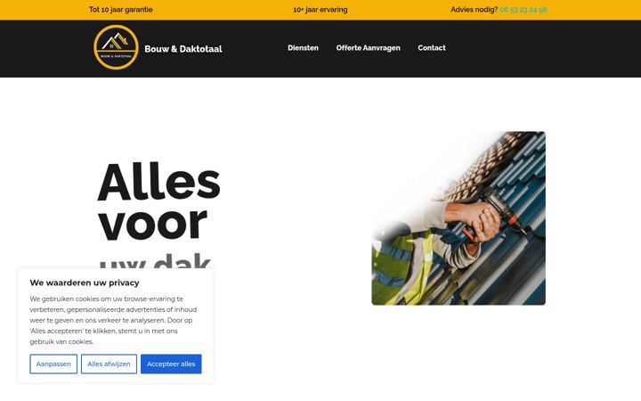 Screenshot of bouwendaktotaal.nl