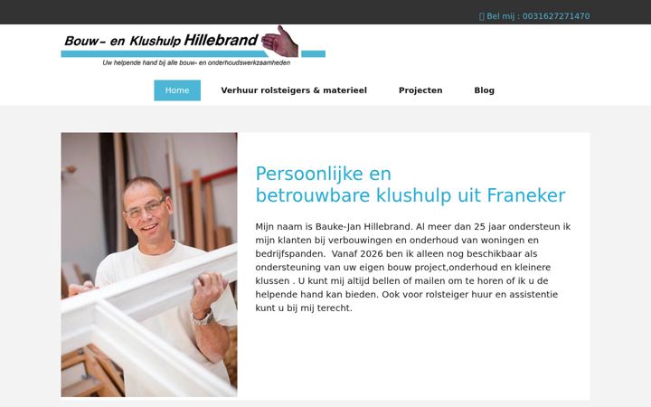 Kuvakaappaus sivustosta bouwenklushulp.nl