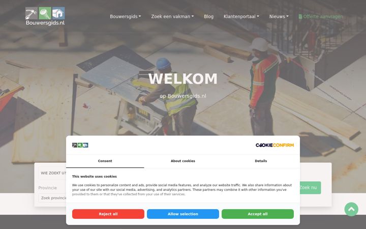 Captura de pantalla de bouwersgids.nl