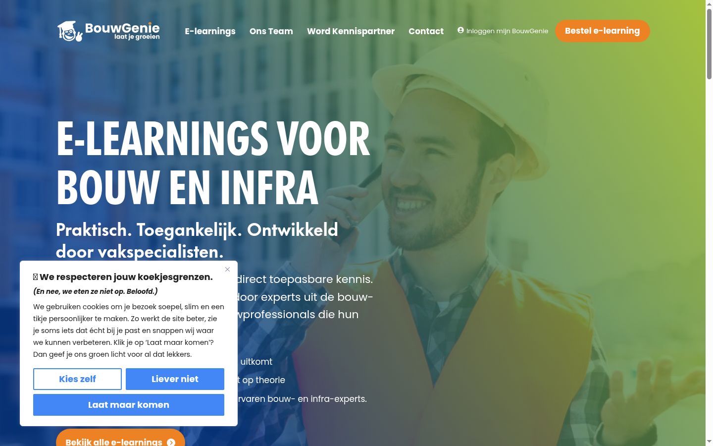 Skärmbild av samtyckesbannern som visades före någon interaktion