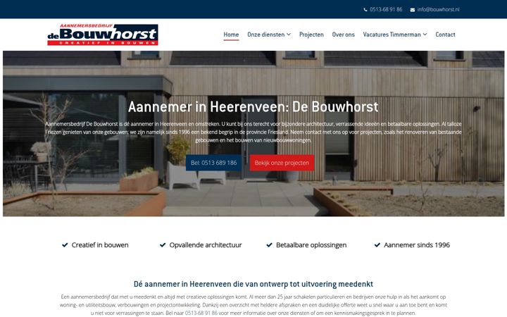 Captura de pantalla de bouwhorst.nl