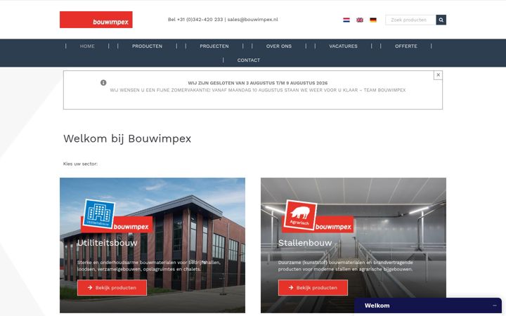 Skjermbilde av bouwimpex.nl