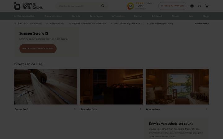 Screenshot of bouwjeeigensauna.com