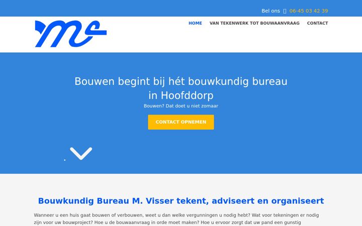 Screenshot of bouwkundigbureaumvisser.nl