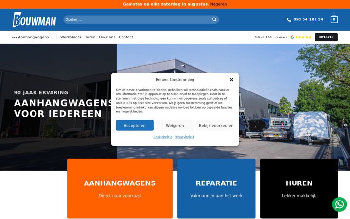 Screenshot of bouwman-aanhangwagens.nl