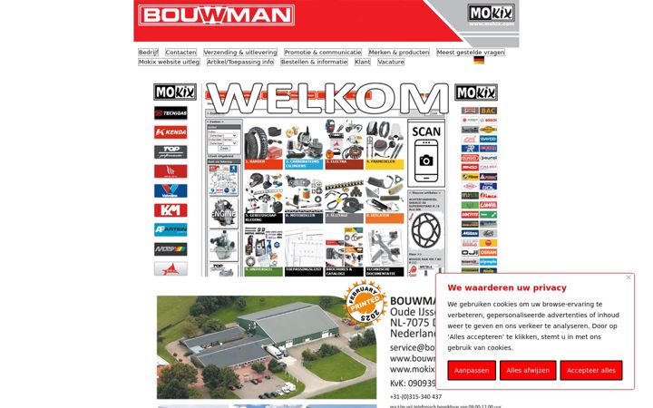 Screenshot of bouwman-import.nl