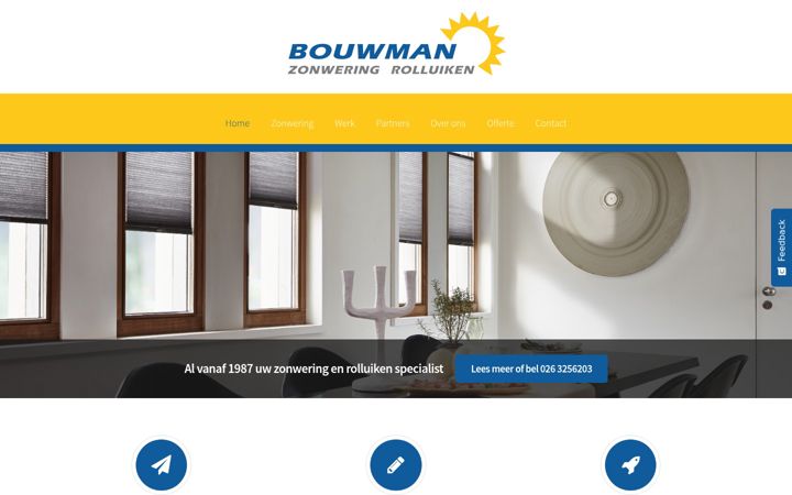 Screenshot of bouwman-zonwering.nl