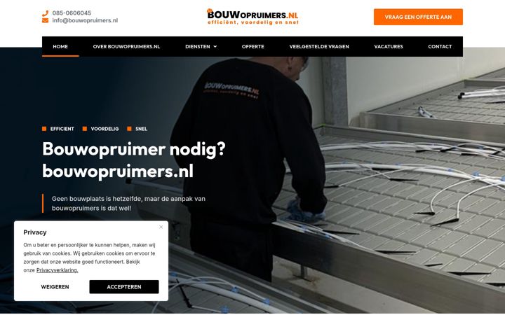 Skärmbild av bouwopruimers.nl