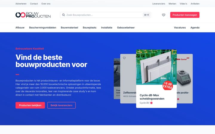 Skärmbild av bouwproducten.nl