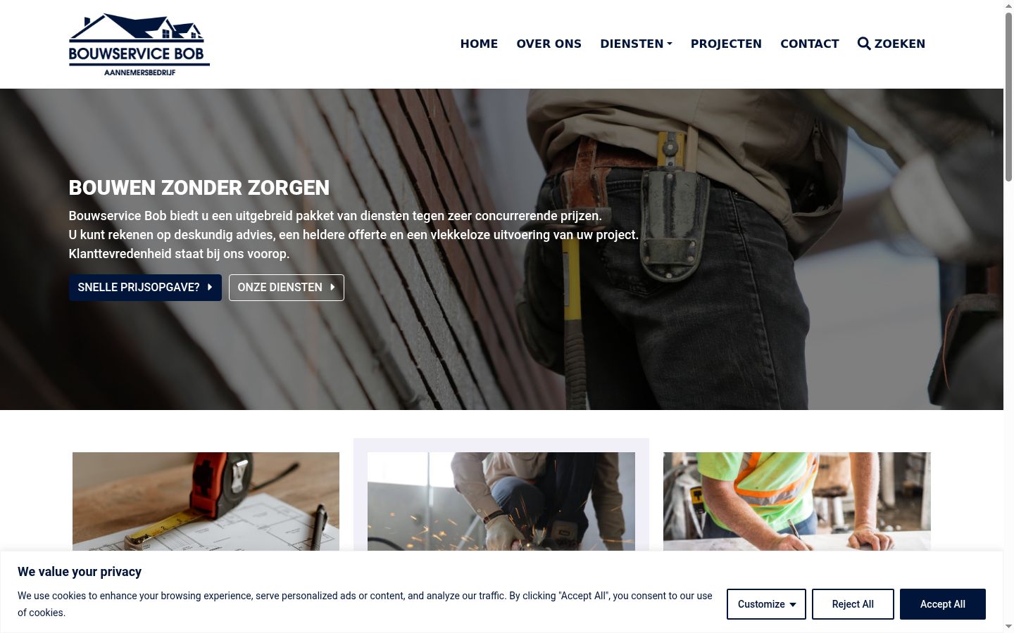 Screenshot of the consent banner shown before any interaction
