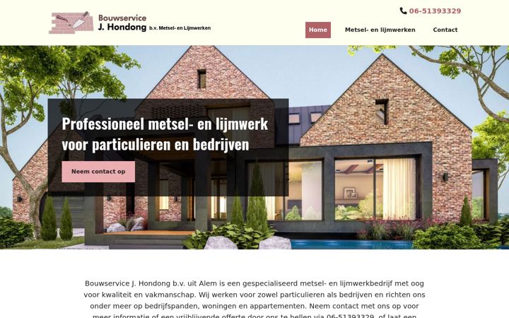 Screenshot of bouwservicehondong.nl