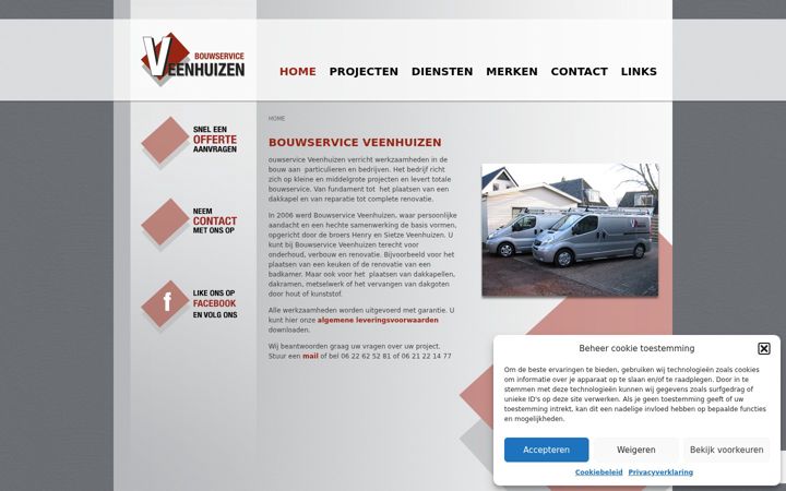 Skärmbild av bouwserviceveenhuizen.nl