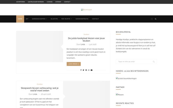 Screenshot of bouwsuper.nl