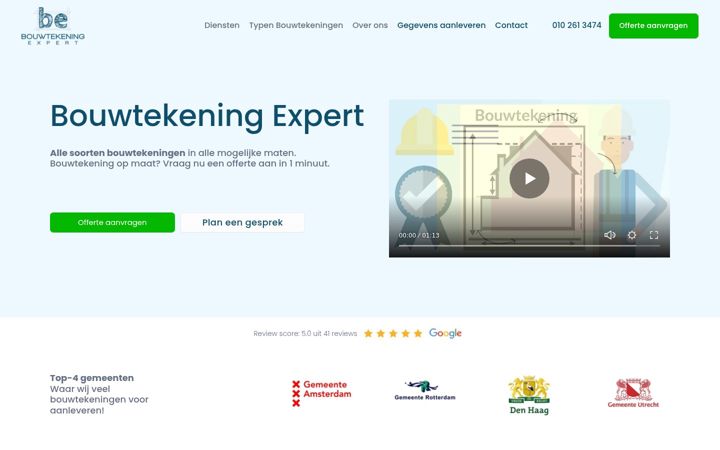 Екранна снимка на bouwtekeningexpert.nl