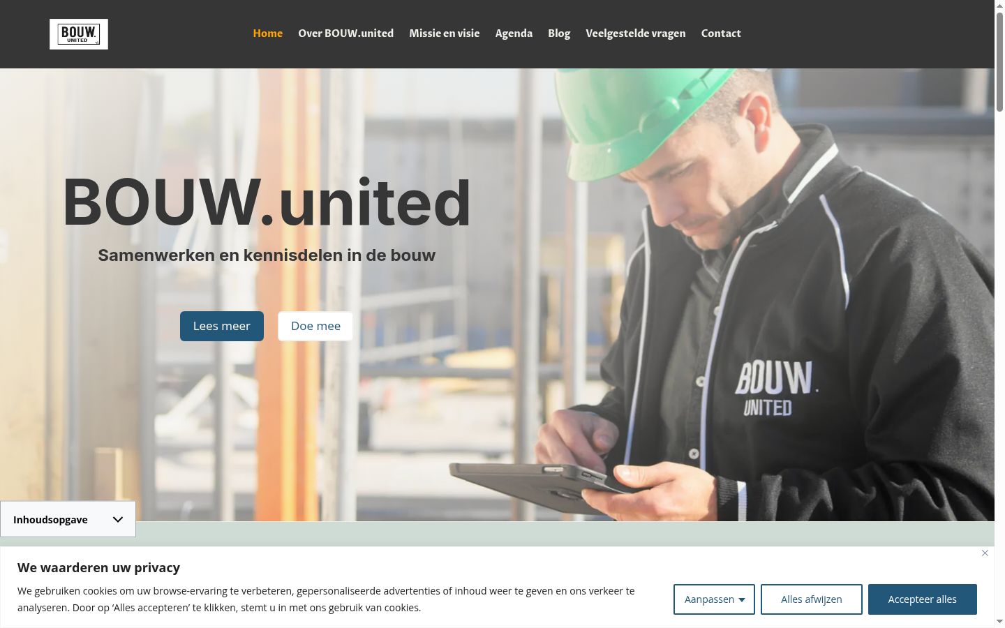 Screenshot des Einwilligungsbanners vor jeglicher Interaktion