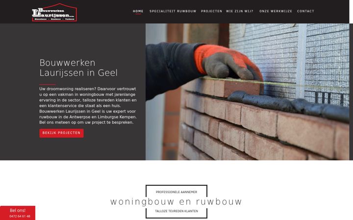 Screenshot of bouwwerkenlaurijssen.be