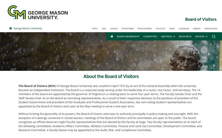 Screenshot of bov.gmu.edu