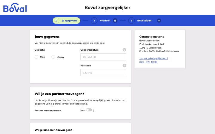 Screenshot of bovalzorgvergelijker.nl
