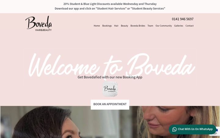 Screenshot von bovedahairandbeauty.co.uk