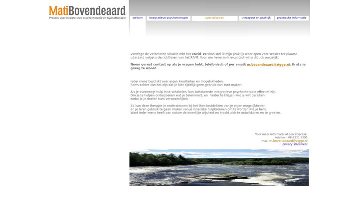 Screenshot of bovendeaard-psychotherapie.nl