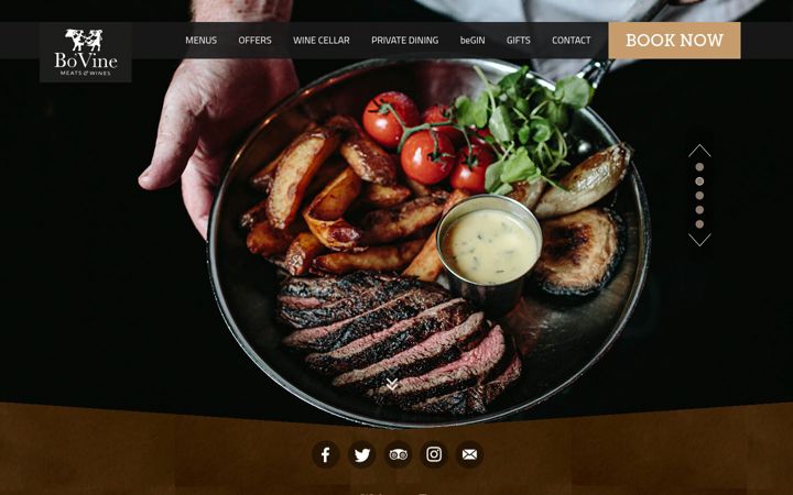 Screenshot of bovinerestaurant.com
